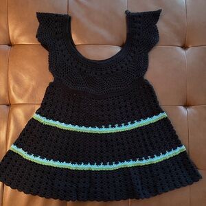 Free People Black Crochet Detail
